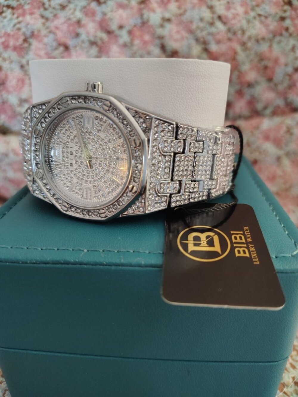 NWT Bibi Rhinestone Silver Luxury Watch